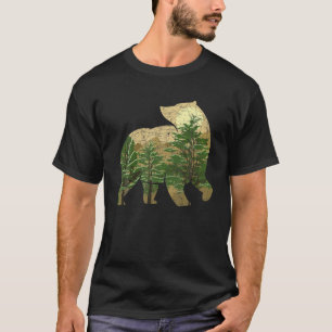 Camiseta Árvores Amantes de os animais Ursos Selvagens Flor