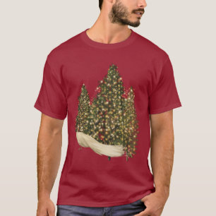 Camiseta Árvores brancas bonitas do pavão & de Natal