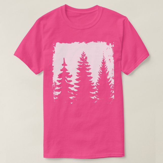 Camiseta Árvores da silhueta 2 (Frente do Design)