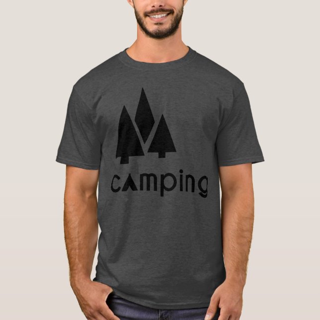 Camiseta árvores de acampamento família (Frente)