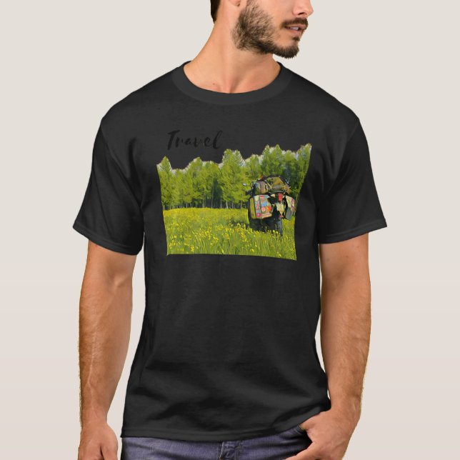 Camiseta Árvores de bicicleta de Viagem de motocicleta e Fl (Frente)