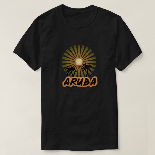 Camiseta Árvores de coco de Aruba (Frente do Design)