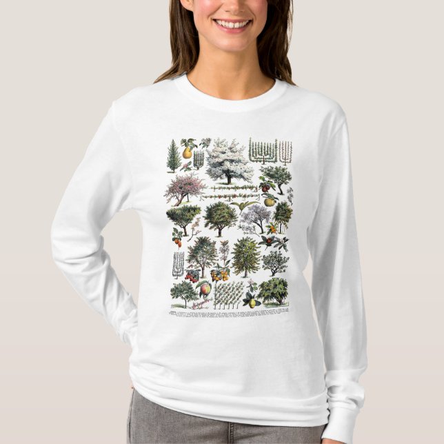 Camiseta Árvores de Flores do Jardim Árvores de Fruta Natur (Frente)