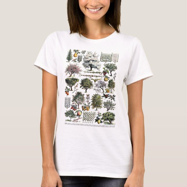 Camiseta Árvores de Flores do Jardim Árvores de Fruta Natur (Frente)