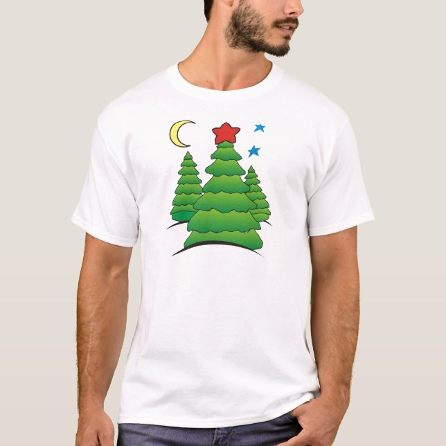 Camiseta Árvores de Natal (Frente)