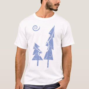 Camiseta árvores de Natal azuis
