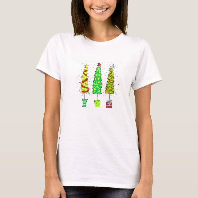 Camiseta - Árvores de Natal Caprichosas (Frente)