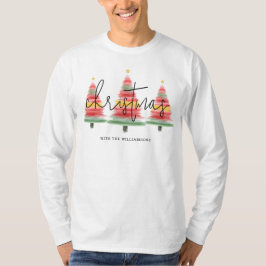 Camiseta Árvores de Natal de Aquarela