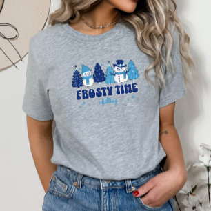 Camiseta Árvores de Natal de inverno e Neves Tempo Férrimo