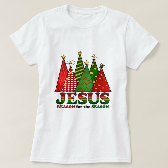 Camiseta Árvores de Natal de Jesus (Frente do Design)