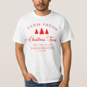 Camiseta Árvores de Natal fazendas, Retro Natal, Chris