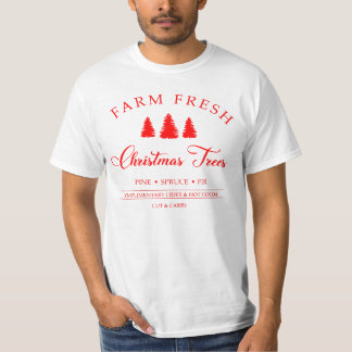 Camiseta Árvores de Natal fazendas, Retro Natal, Chris