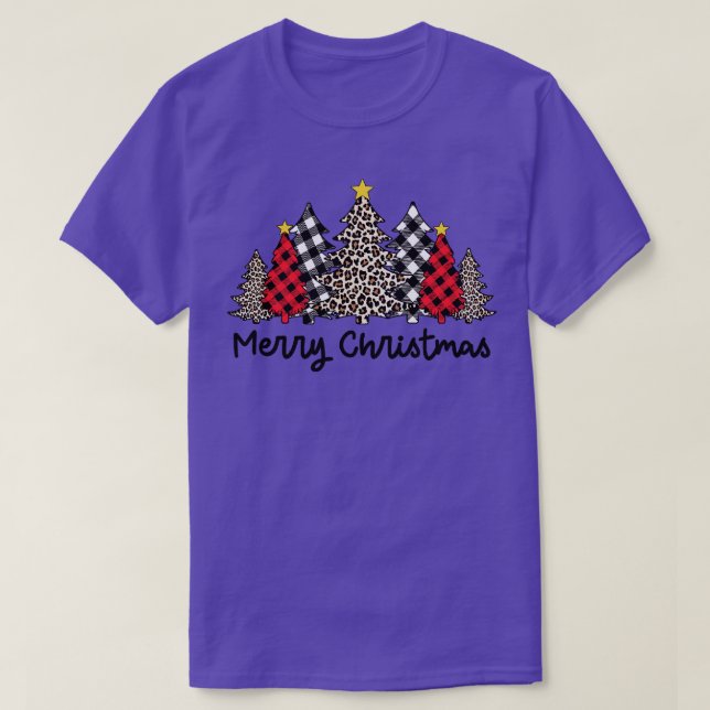 Camiseta Árvores de Natal Feliz (Frente do Design)