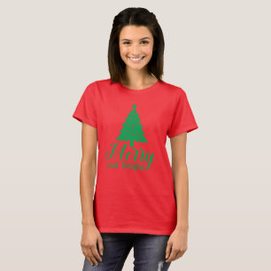 Camiseta Árvores de Natal felizes e Brilhantes