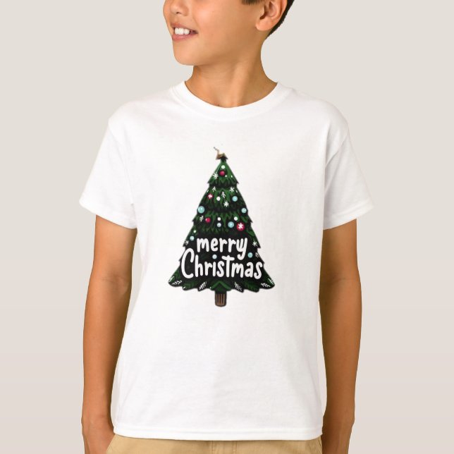 Camiseta Árvores de Natal Festivas (Frente)