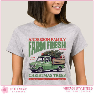 Camiseta Árvores de Natal Frescas da Fazenda de Caminhões A