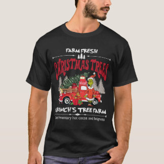 Camiseta árvores de natal frescas da fazenda grinch