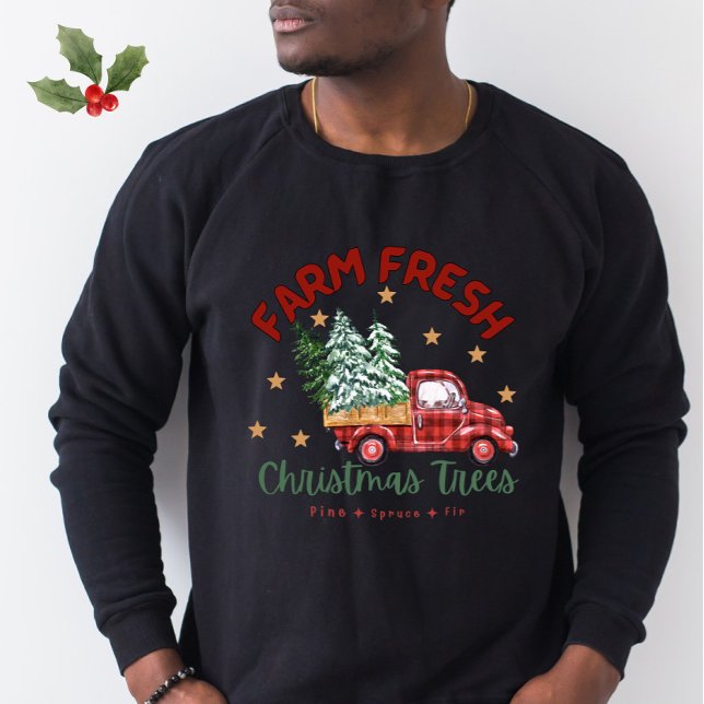 Camiseta Árvores de Natal frescas de fazenda (Criador carregado)