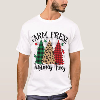 Camiseta Árvores de Natal frescas de fazenda