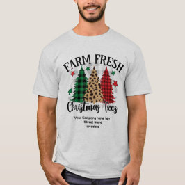 Camiseta Árvores de Natal frescas de fazenda, modernas e si