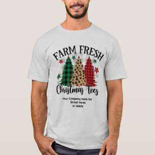 Camiseta Árvores de Natal frescas de fazenda, modernas e si