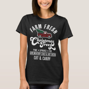 Camiseta Árvores de Natal frescas fazendas - Natal de camin