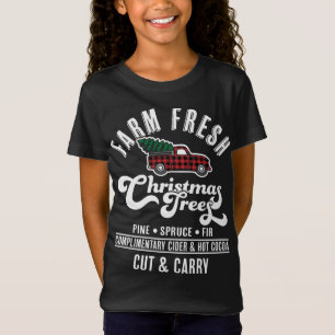 Camiseta Árvores de Natal frescas fazendas - Natal de camin