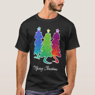 Camiseta Árvores de Natal Gato Lagarto Dinossauro Rato Azul