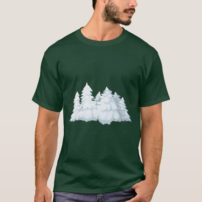 Camiseta Árvores de Natal Neves (Frente)
