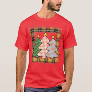 Camiseta Árvores de Natal Verdes, Cor-de-Rosa, Pastel, em A