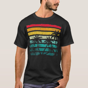 Camiseta Árvores de Palma de Coco Retro Praia Soma Tropical