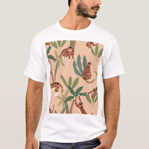 Camiseta Árvores de Palma de Tigres de Verão Exóticas