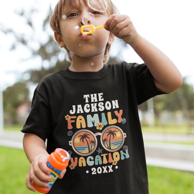 Camiseta Árvores de palma retrógradas óculos escuros férias (Criador carregado)
