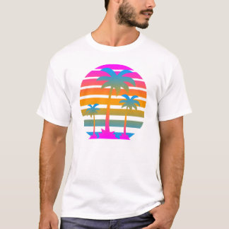 CAMISETA ÁRVORES DE PALMAS RETRO DE TIGRE DE COREY