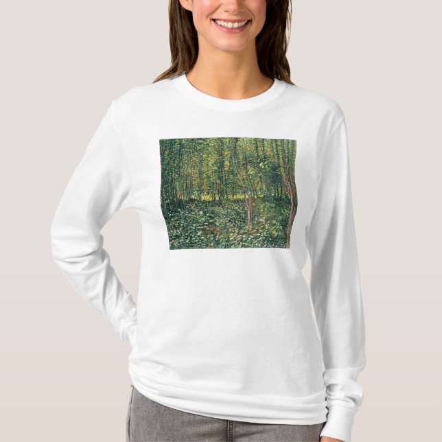 Camiseta Árvores de Vincent van Gogh | e Undergrowth, 1887 (Frente)