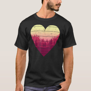 Camiseta Árvores do Coração Retroativa Paisagem Natural Ext