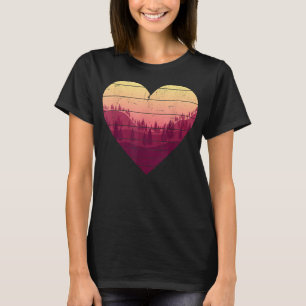 Camiseta Árvores do Coração Retroativa Paisagem Natural Ext