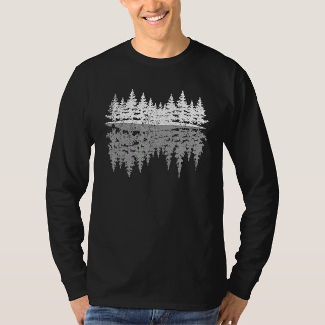 Camiseta Árvores do Exterior Reflexões sobre Floresta Selva (Frente)