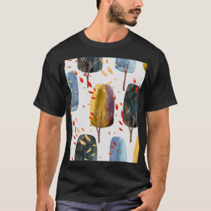 Camiseta Árvores do outono: Cores d'água pintadas à mão