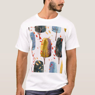 Camiseta Árvores do outono: Cores d'água pintadas à mão