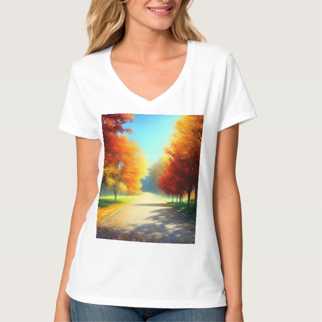 Camiseta Árvores do outono na Floresta (Frente)