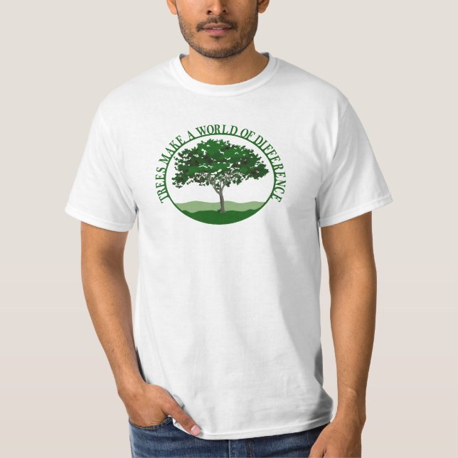 Camiseta Árvores fazem um mundo de diferença significa valo (Frente)