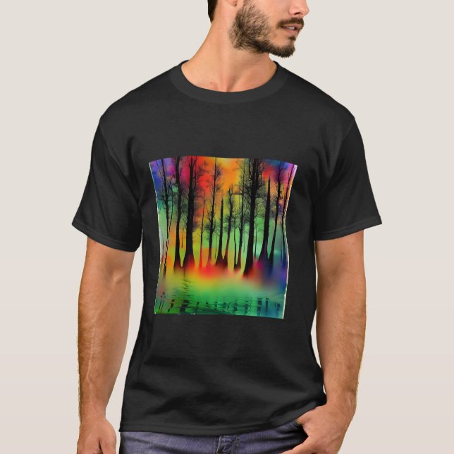 Camiseta Árvores Naturais Montanhas Florestais Naturais Out (Frente)