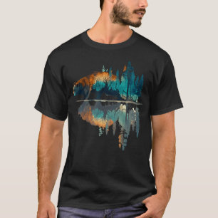 Camiseta Árvores Refletem Vida Selvagem Natureza Urso Anima