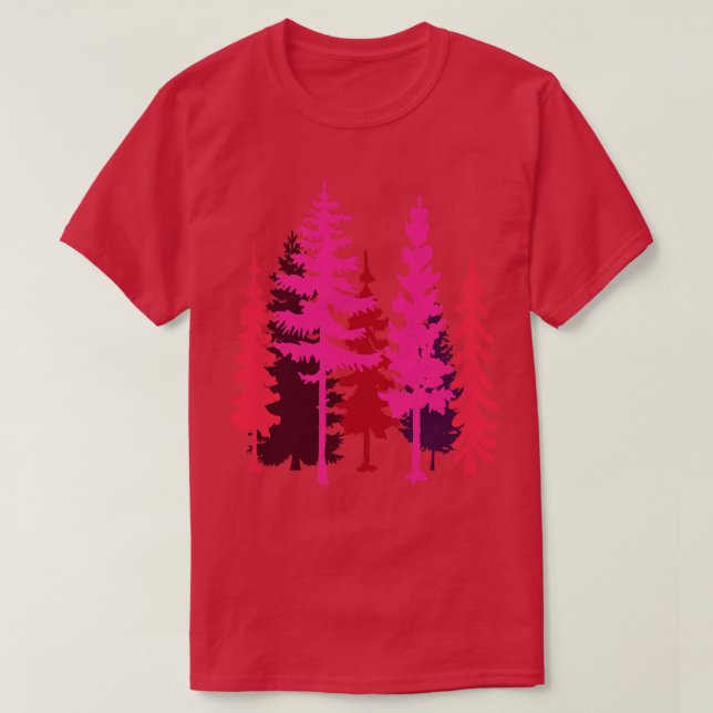 Camiseta Árvores Rosa Silhouettes (Frente do Design)