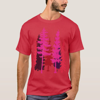 Camiseta Árvores Rosa Silhouettes