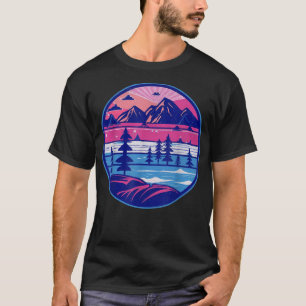 Camiseta Árvores Selvagens ao ar livre Acampamento Retro de