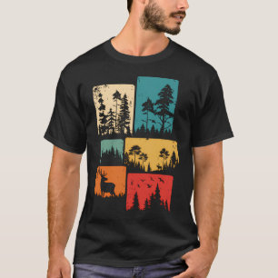 Camiseta Árvores Vida Selvagem Natureza Exterior Vintage Fl