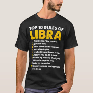 Camiseta As 10 Regras Mais Importantes Aniversário do Horos
