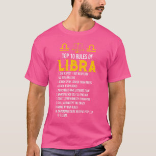 Camiseta As 10 regras mais importantes do Horóscopo de Libr